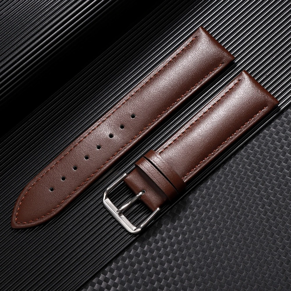 Premium Calfskin Leather Watchband - Soft Universal Replacement Strap