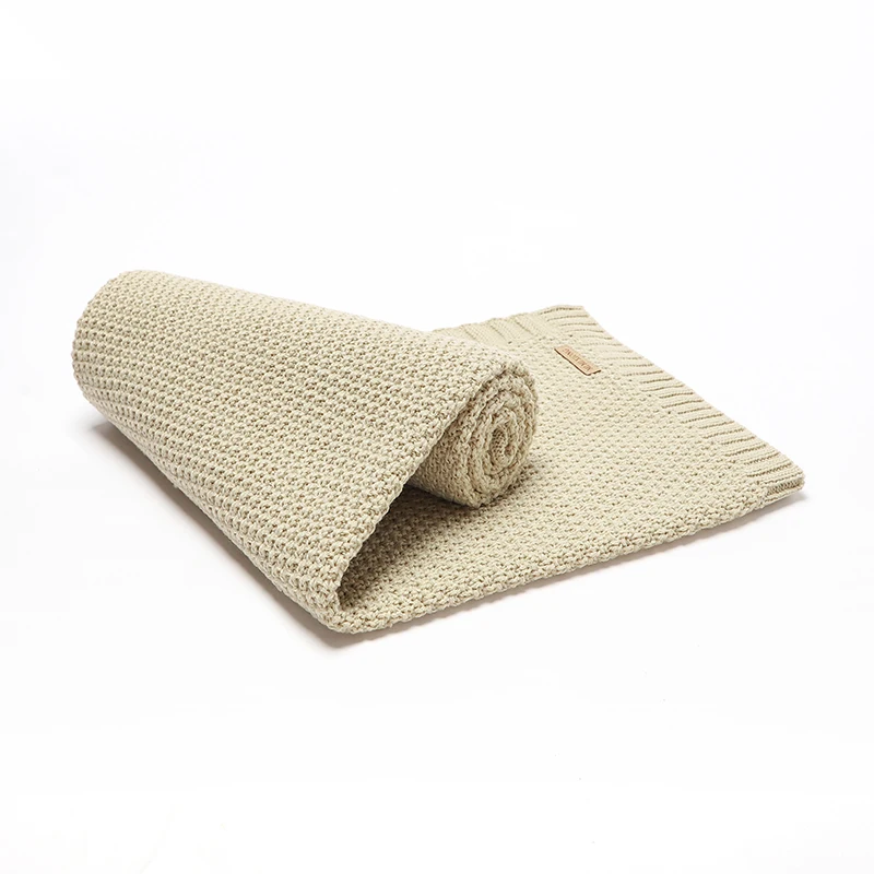 Newborn Baby Blankets Swaddle Wrap Breathable Knitted Infant Boys Girls Crib Cellular 100*80cm Toddler Throw Receiving Quilt Mat 3