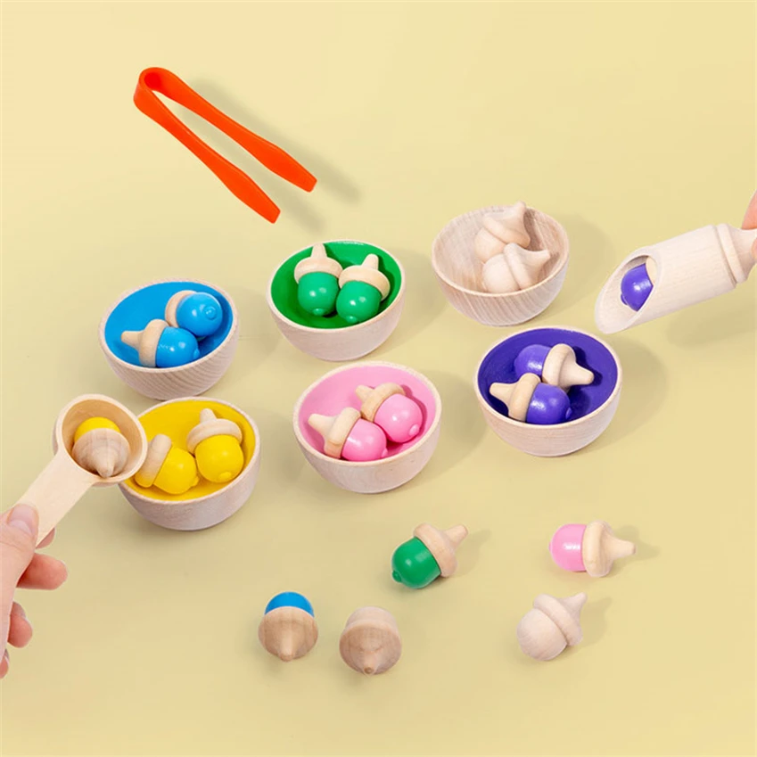 Montessori Materials Color Sorting Game Learning Eudcation Toys For Kids 2 To 4 Years Old Fine Motor Skill Children Gift C86Y