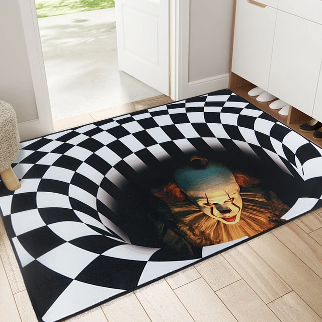 40X60cm Door Mat Scary Clown Carpet Horror Welcome Door Rug Home Decoration  3D