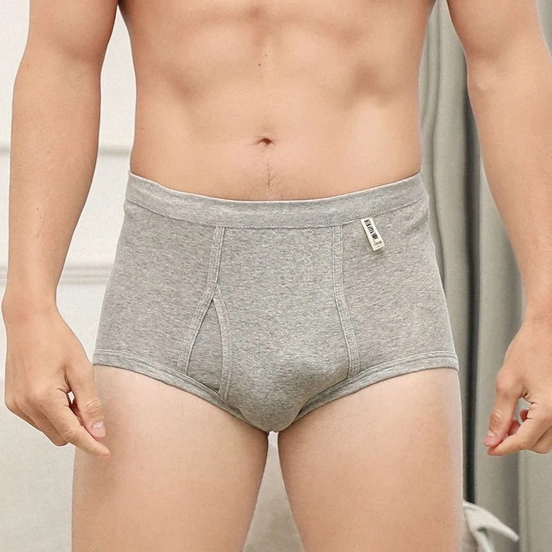 2Pcs/lot Men's Underwear 100%Cotton Briefs Sexy U Pouch Solid Color High Waist Panties Breathable Comfortable Male Underpants