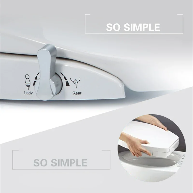WETIPS No-Electric Bidet Toilet Seat Cold Water Double Nozzle Washer Tapa Inodoro Inteligente Toilet Lid Smart Bidet Cleaning
