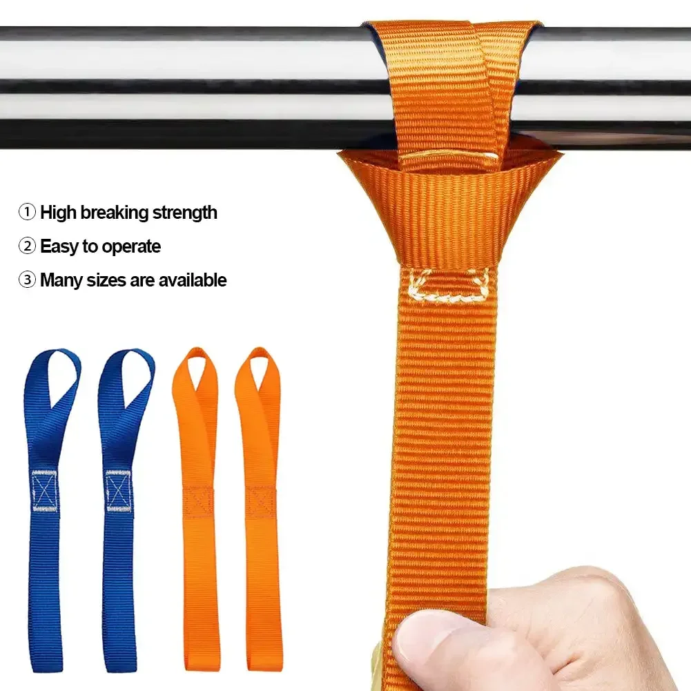 2Pcs Atv Soft Loop Tie Down Straps Ratchet Towing Cargo ATV Motorcycle 1,500Lbs Electric Tractor Ball New
