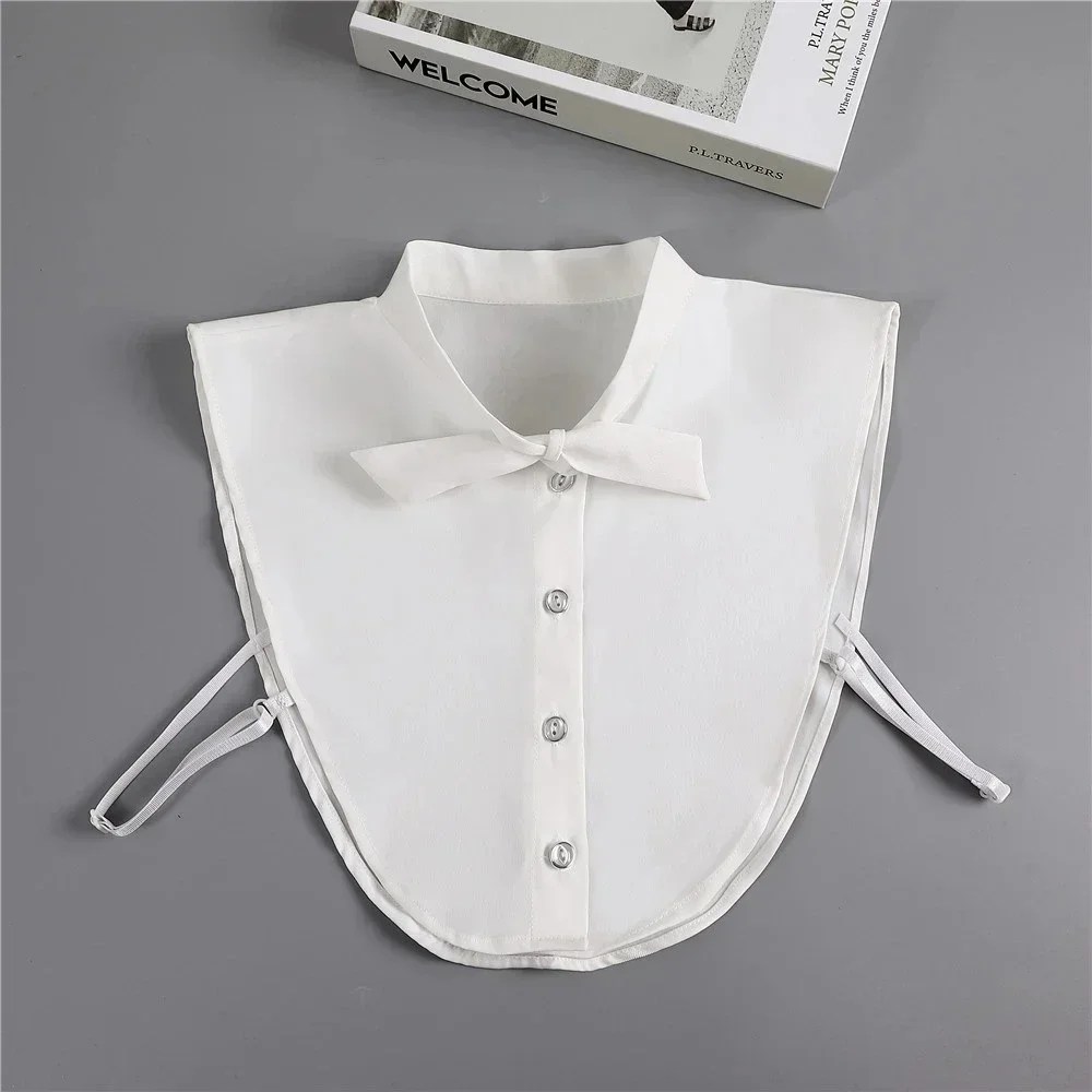Vintage Lace Front Tie White Detachable Faux Collar