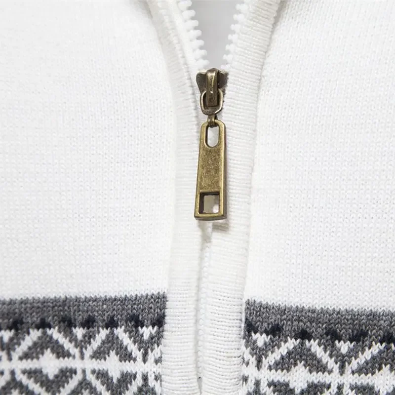 New Autumn And Winter Trendy Stand-up Collar Mens Sweater Quarter Zipper Knitted High-Quality And Versatile Mens Clothing 5