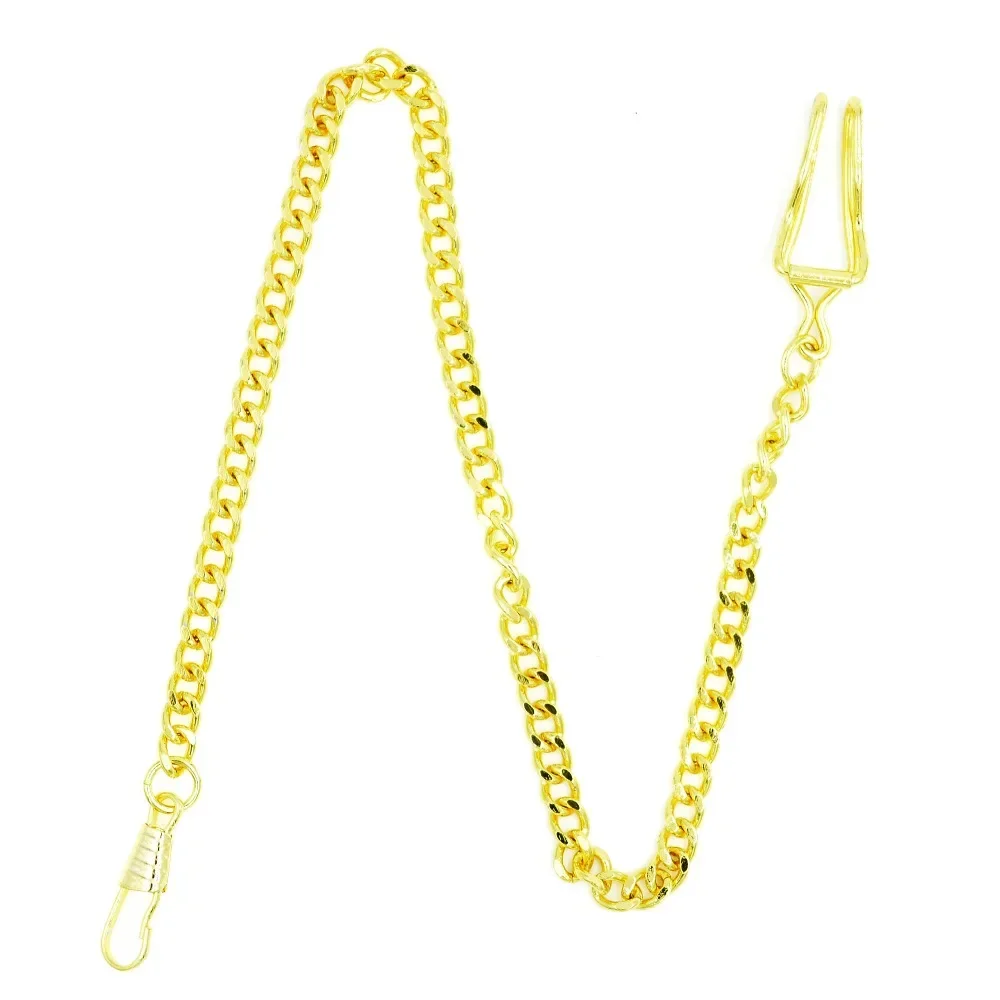 10pcs A LOT 34CM NEW CLASSIC Golden Tone PLATED POCKET WATCH CHAIN BELT Accessories Pendant Chains B002