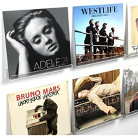 3/6 Pack 12 Inch Clear Acrylic Album Record Holder Display, Floating Shelves for Wall, Magazine Shelf, Kids Bookshelf 2