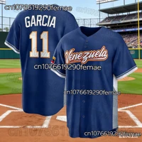 Maikel García # Maillot de baseball 11, nouveau modèle 2026, style Venezuela, haut de sport pour jeunes et hommes, t-shirt de cyclisme, tenue d'entraînement en extérieur 1