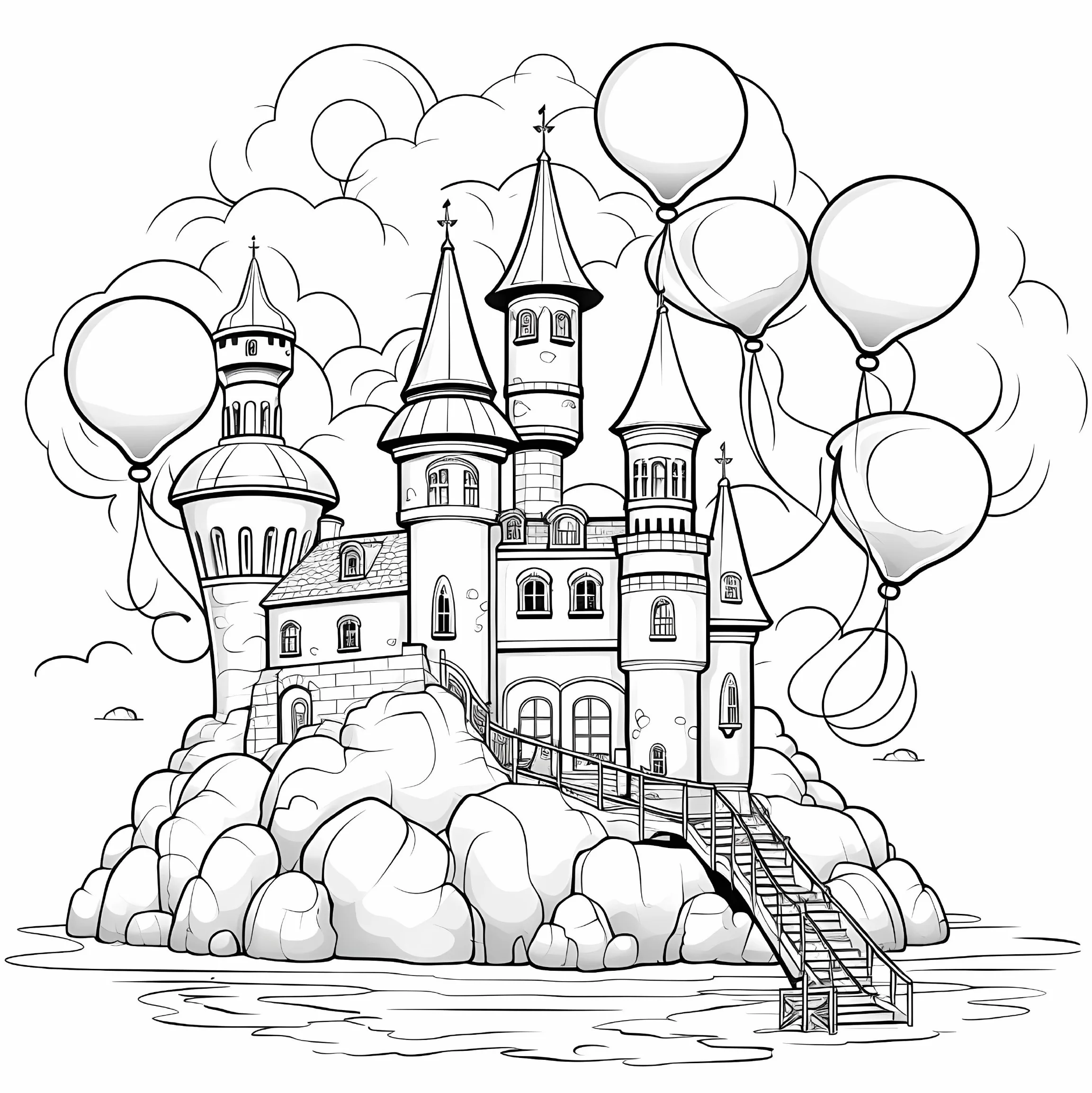 Fairy Castle Coloring Book 20 Page Gift For Birthday Party Relieve Stress Kill Time Graffiti Painting Drawing Art Book 6