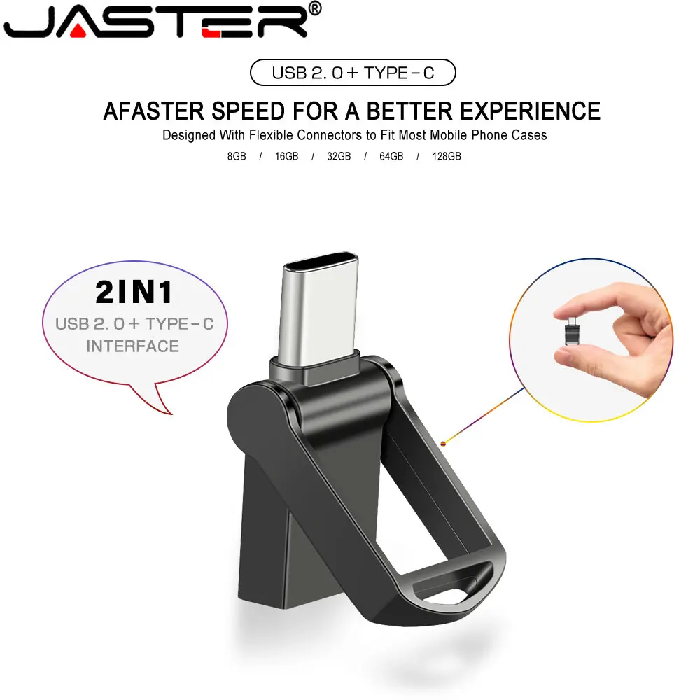 Jaster-mini Metal Usb Flash Drives tipo c Ultra Dual Stick Pen Drive Chaveiro Presente Business 128gb 64gb 32gb 16gb - Imagem 6