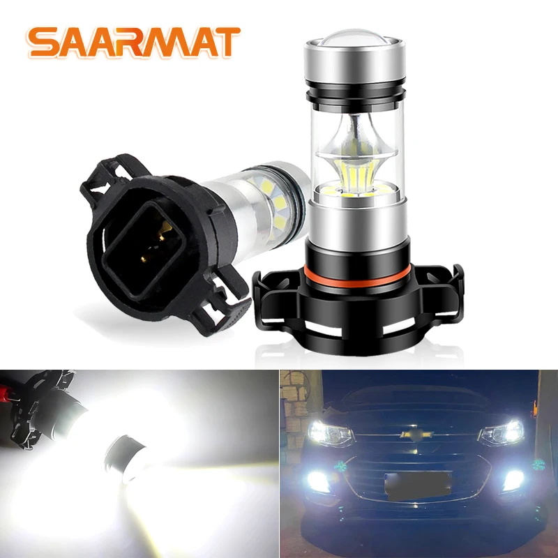 Фото 2 шт. Автомобильные противотуманные фары PSX24W H16 PWY24W PSY24W S19W автомобильные светильник пы светодиодные лампы 20SMD 3030 чип Противотуманные фары дальнего света ing 3000K 6000K №1