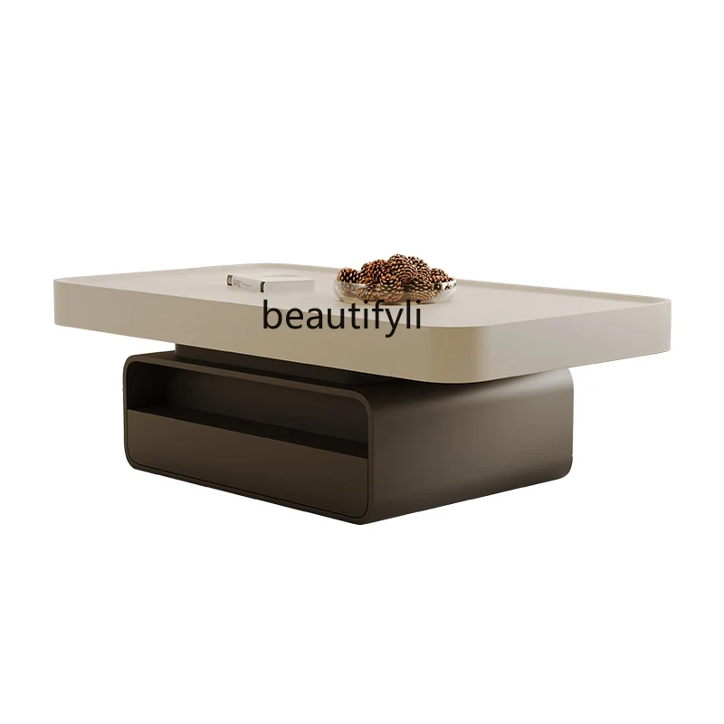 

Stone Plate Tea Table Living Room Home Small Apartment Light Luxury Modern Minimalist Designer Model Minimalist Oval furniture