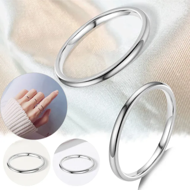 Bague taille 6/7/8/9/10/11/12 brossé Simple couleur argent bague hommes minimaliste alliance bagues de fiançailles femmes hommes bijoux