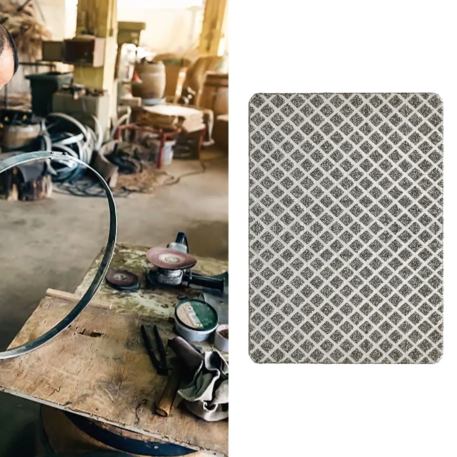 

Diamond Ener Sanding Paper Sheets Grinding Ening Stone Sheet Hook&Loop Backing Abrasive Tool 90×55×2.5mm For Kitchen Garden