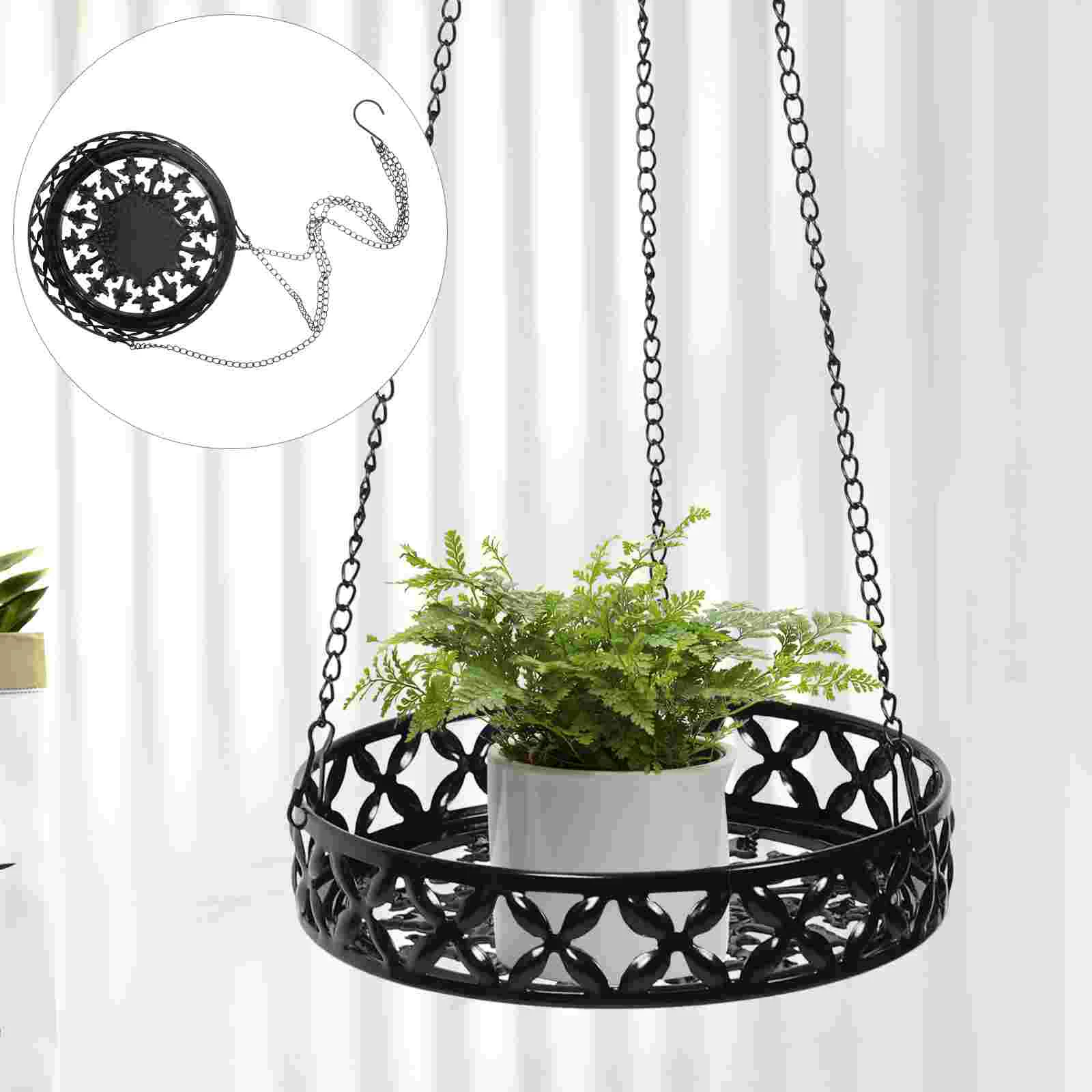 Flowerpot Chain Set Office Hanging Basket Plant Display Rack Decorative Hanger Pots for Plants Green Storage Woven Succulent