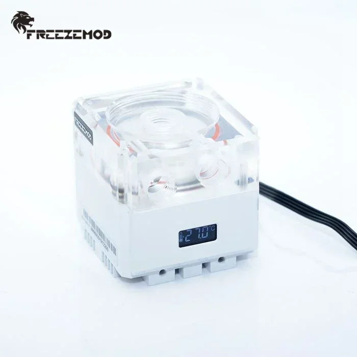 FREEZEMOD 컴퓨팅 냉각 PC 워터 쿨러 음소거 펌프 PWM 지능형 흐름 800L/H VA LCD 온도 감지 RGB 조명. PU-FS6M-P