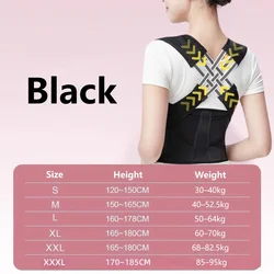 Adjustable Unisex Posture Corrector & Back Support Belt for Abdominal and Spine Alignment (Black)