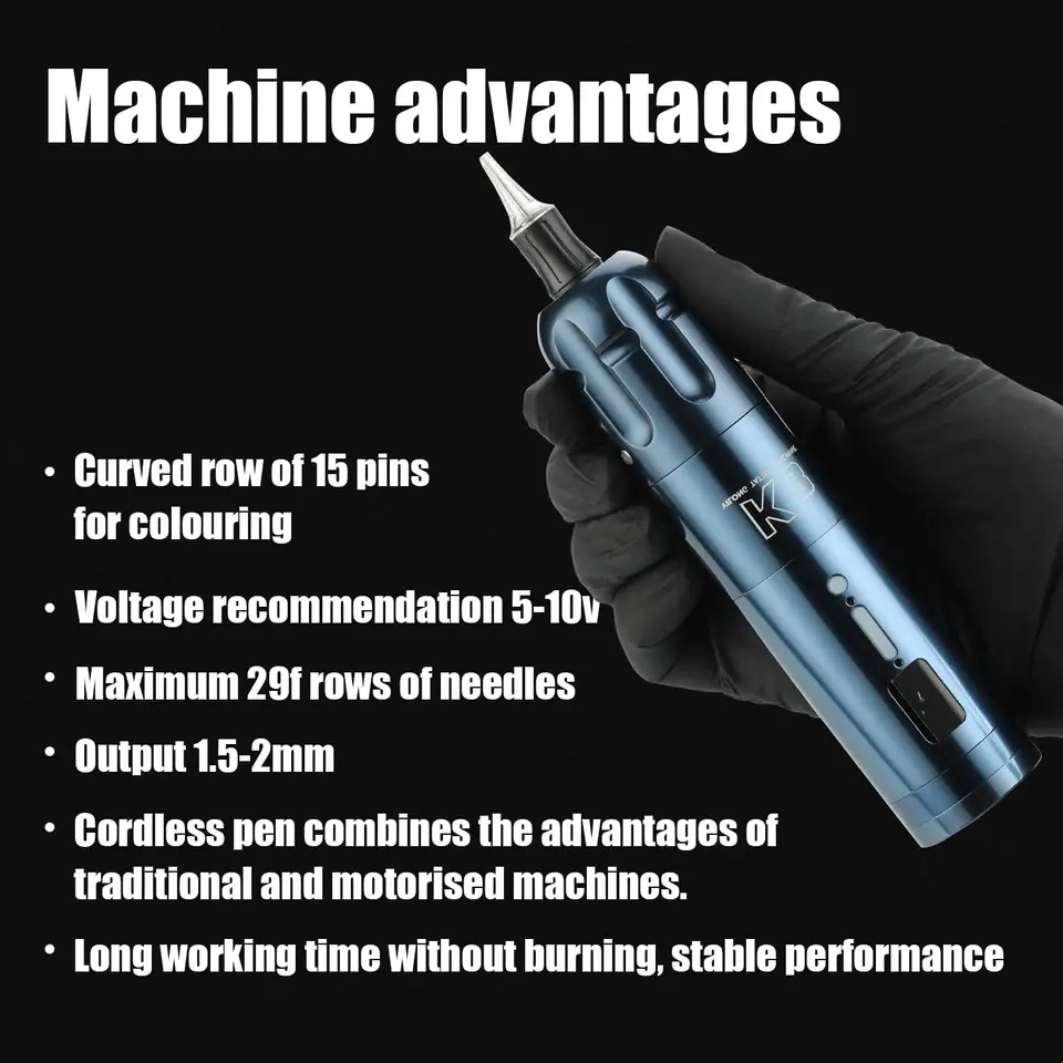 新しい K3 ロータリータトゥーペンマシンワイヤレスタトゥーマシン Led