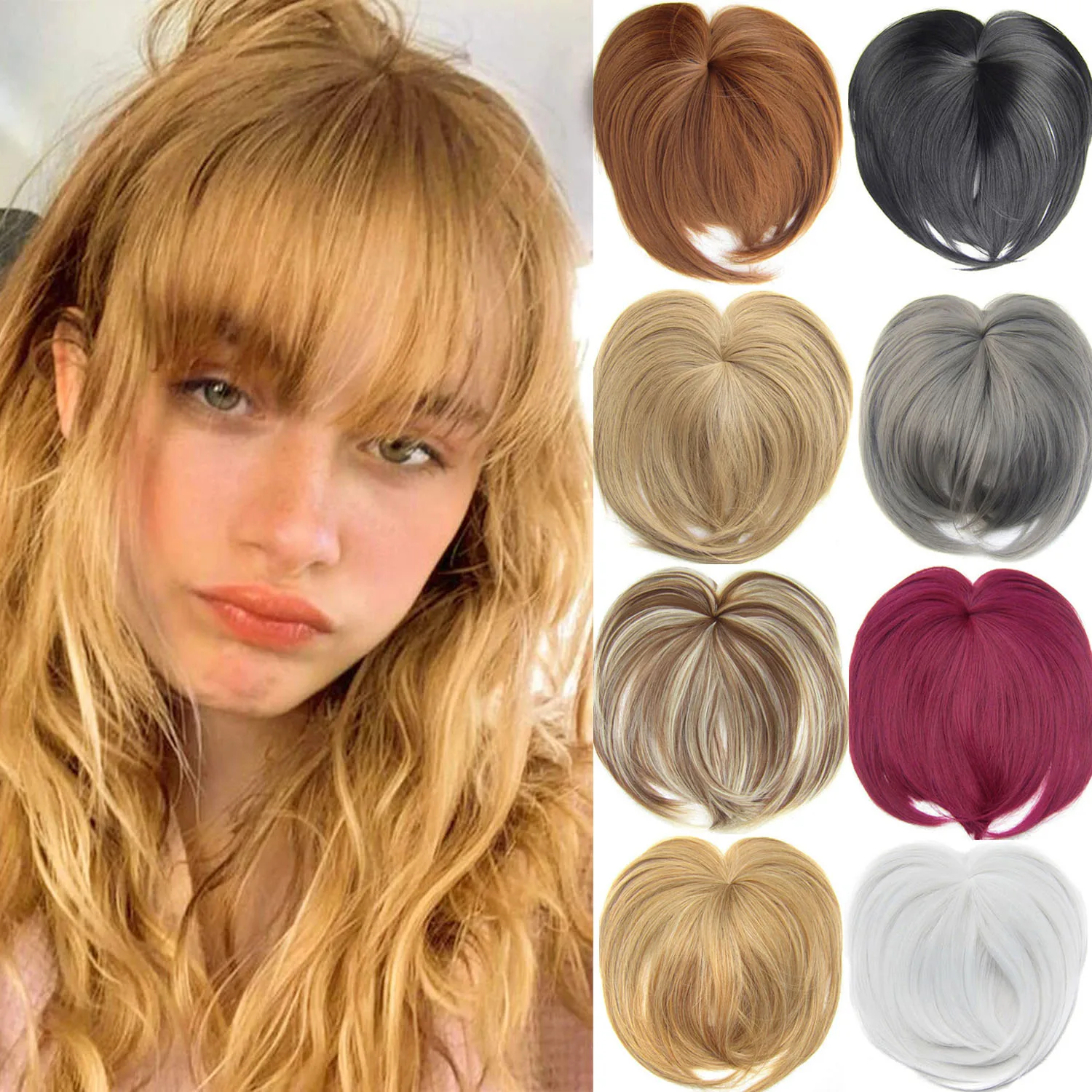 Zolin Synthetic Hairpiece Hair Bangs Extension Clip In Hair Ins Fake Fringes Invisible Wig hair extensions hair bangs