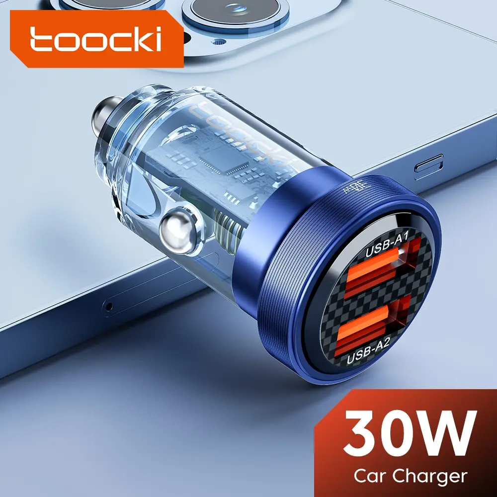 Car Charger Car Phone Charger 30W USB Car Charger Fast Charging Auto Mobile Phone Charger Adapter For iPhone 15 14 13 Samsung Huawei PD AFC SCP QC 3.0