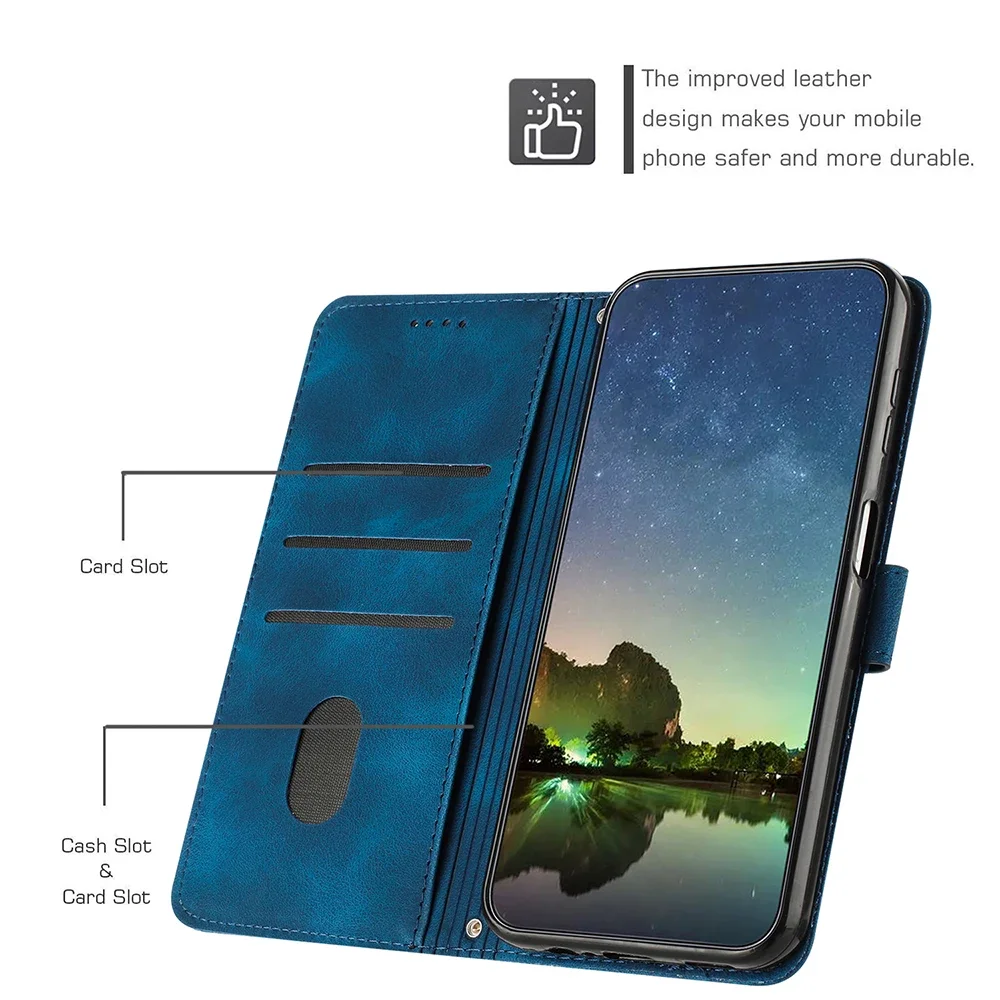 Magnetic Flip Wallet Case with Stand - Premium PU Leather Cover