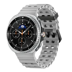Marine Sport Silicone Ocean Strap for Galaxy Watch 8 Classic & Standard (Grey)