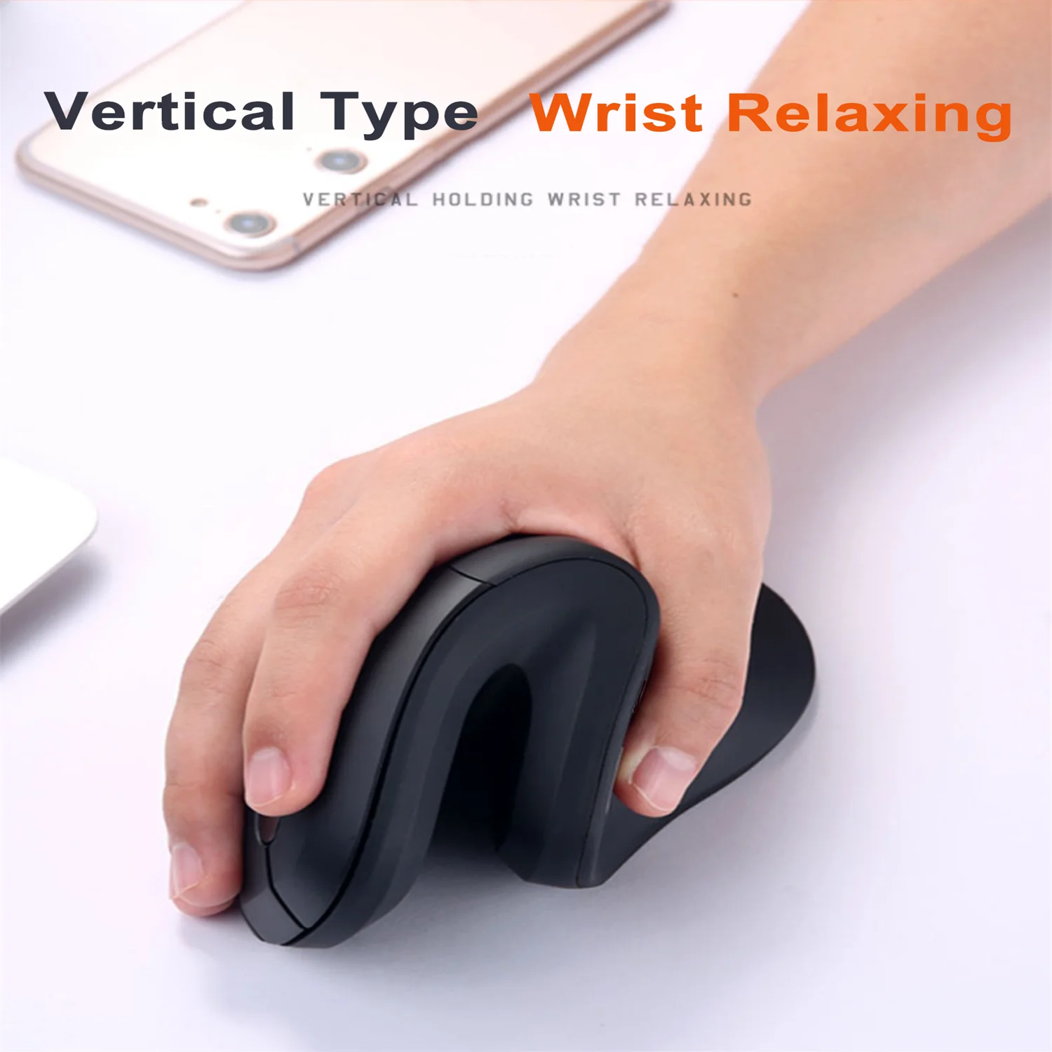 Rato Vertical Ergonômico 2.4ghz sem Fio Recarregável Gaming Mause Ratos Usb Óptico com Fio Mouse para Computador Portátil Computador Computador Escritório - Imagem 6