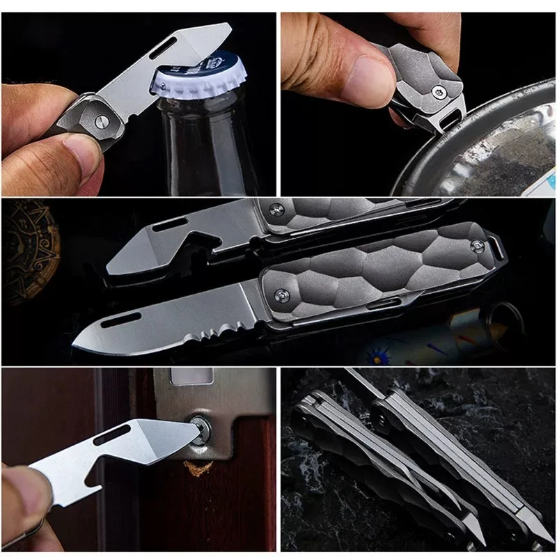 티타늄 멀티툴 접이식 나이프 EDC 서바이벌 네이처하이크 하이킹 아웃도어 전술 블레이드 자기 방어 필수 장비