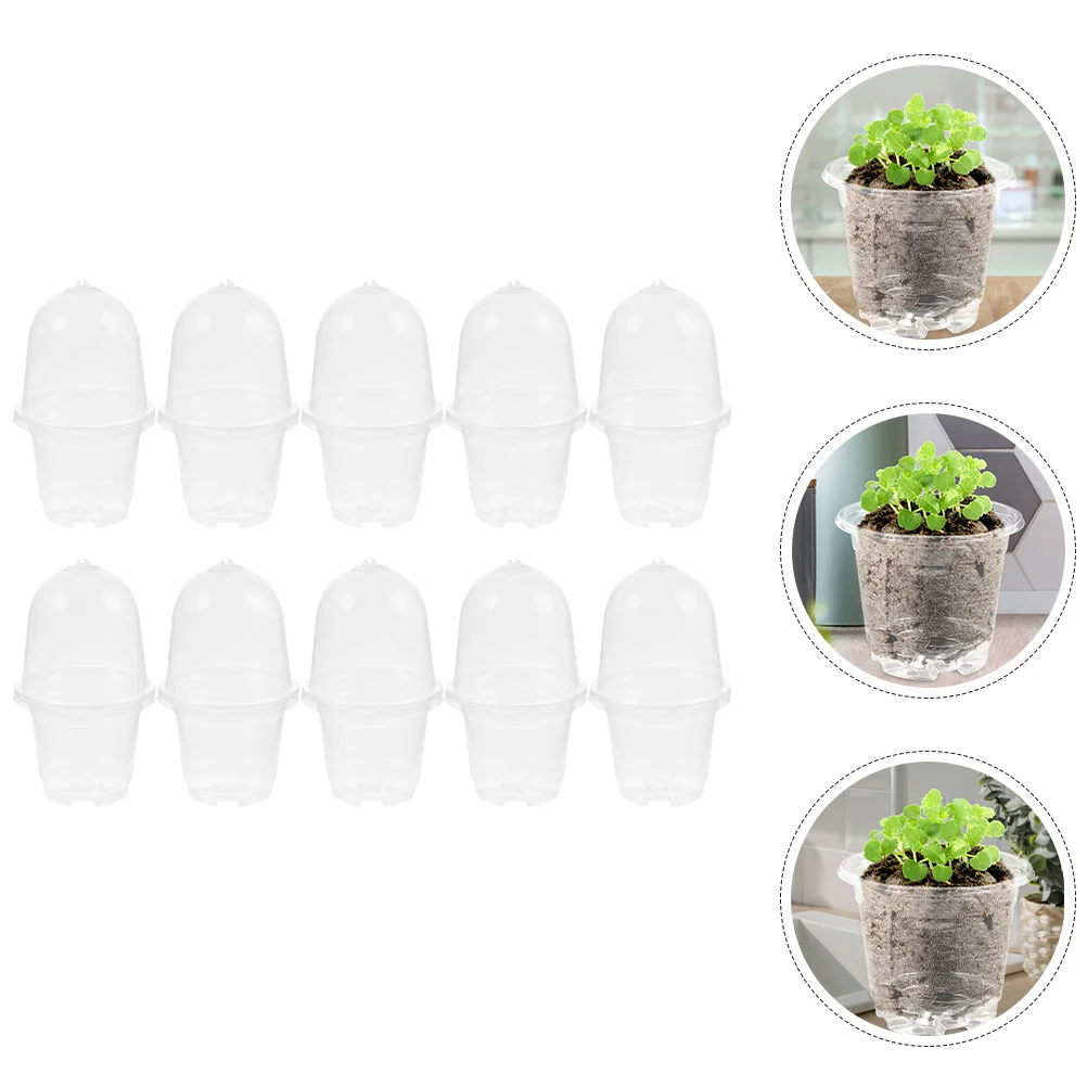 

Transparent Flower Pot Pots with Drainage Holes Small Plastic Flowerpot Nursery Planter Seedling Clear