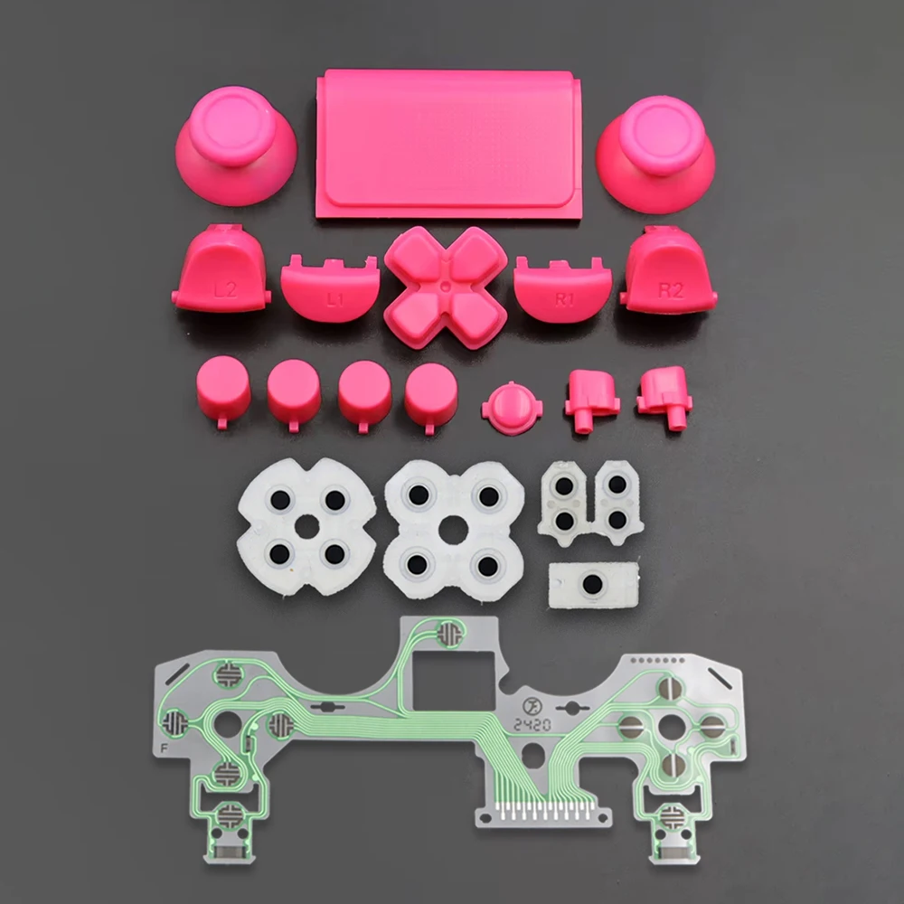 Enhanced Gamepad Repair Kit: Full Button Set with Conductive Film, Analog Thumb Caps, D-Pad, LR Trigger, and Conductive Rubber Pad