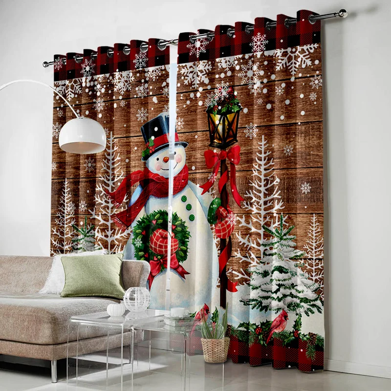 Christmas Window Curtains Decor For Home Bedroom Kitchen Living Room