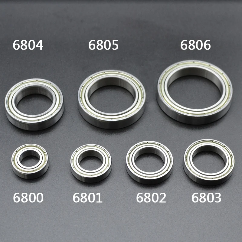 10/5/2pcs 6800 6801 6802 6803 6804 6805 6806ZZThin Wall Metal Shielded Rubber Sealed Bearing Ball Bearings