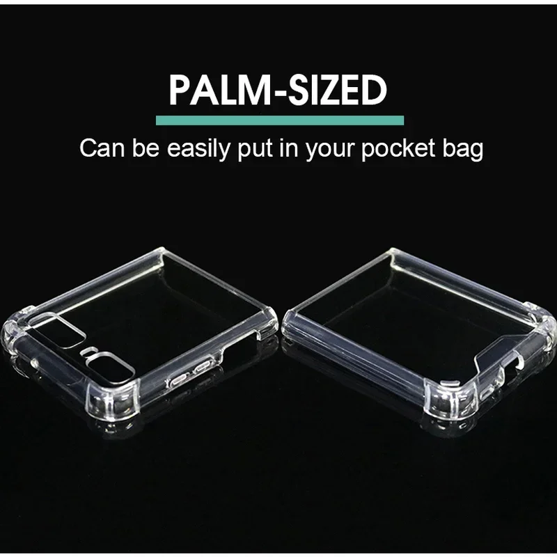Custodia per telefono trasparente antiurto per Samsung Galaxy Z Flip 5 4 3 1 2 Custodia protettiva completa trasparente Cover posteriore sottile Guscio pieghevole - immagine 6