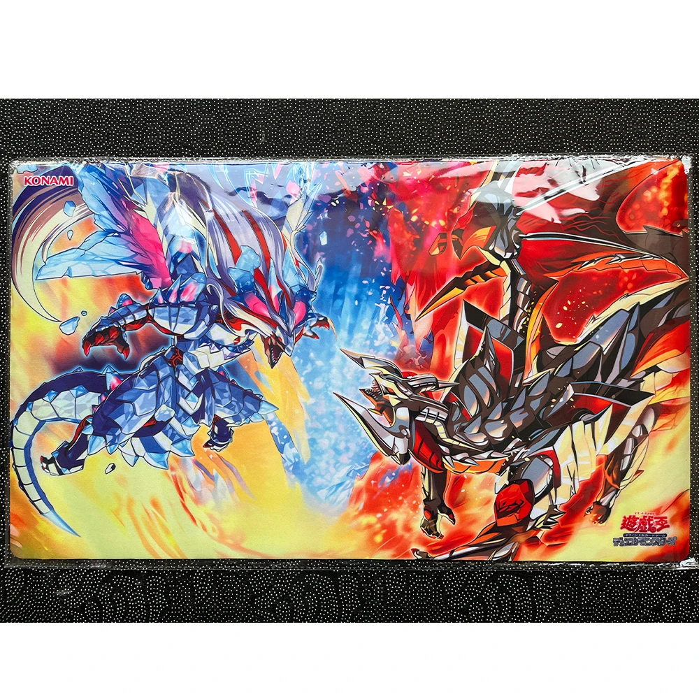 YugiohPlaymatMirrorjadetheIcebladeDragonLubelliontheSearingDragonCardGameMatPlaymat