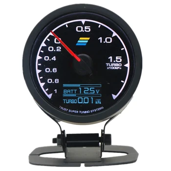 62mm GReddi LCD Digital Display Car Gauge Oil Pressure Oil Temperature Water Temperature Voltmeter Boost Gauge 1