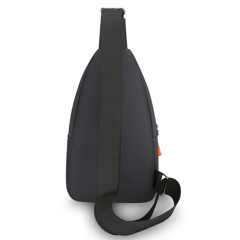 Men's large capacity chest bag with headphone jack, adjustable shoulder strap, hands-free, suitable for gym and travel - outdoor