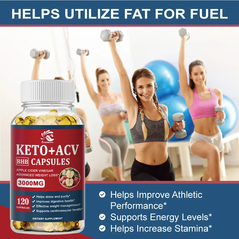 Greensure KETO + ACV Capsule for Metabolism Ketosis & ACV Keto Diet Support 60/120 Capsules fat burner ketone supplement