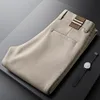 Light luxury khaki deep winter thick casual business pants men's small straight slim men's wool pants 1