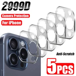 5Pcs Camera Lens Glass Protector For iPhone 15 14 13 12 11 Pro Max Mini Tempered Glass iPhone 14 15 Plus SE2020 Camera Protector