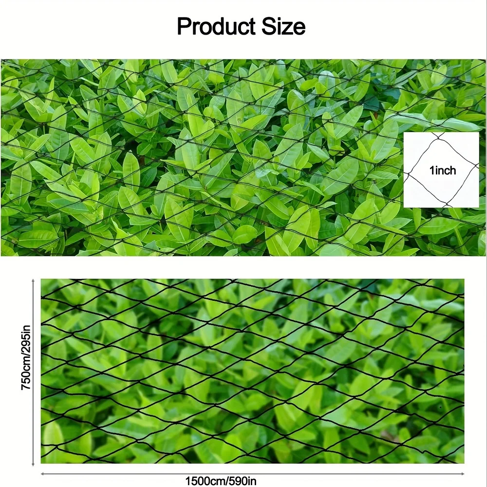 Nylon Bird Net Mesh Hawk Netting Protective Chicken Coop Netting 25 X 50 FT Heavy-Duty Netting for Garden Fruit Trees Plants