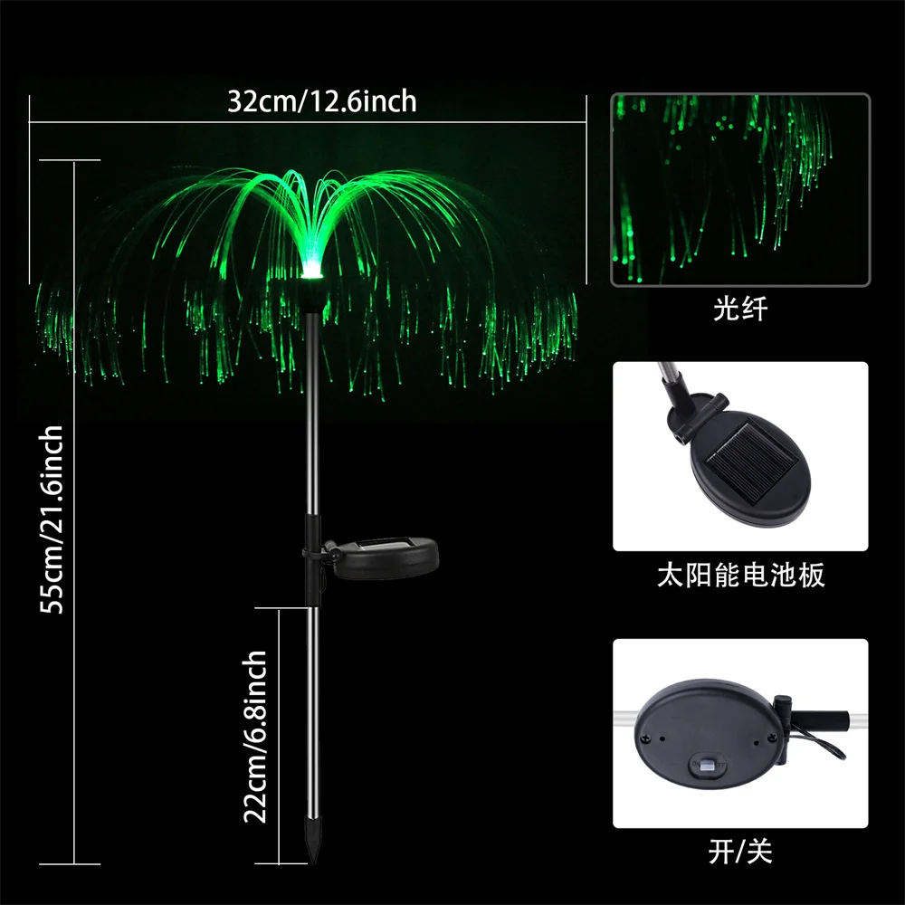 indoor solar lights Solar garden lights, fiber optic lights, jellyfish lights, luminous, charging, and plug-in lawn and garden decorative lights solar fence post lights