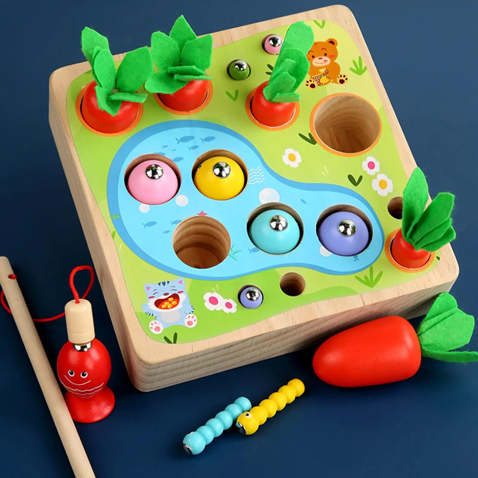 Jouets Montessori 1 an, 7 en 1 Tri Puzzles Jouet en Bois avec 31 Blocs, Jeu  de Récolte de Carottes, Jouet Enfant 2 Ans Montessori, Jouet Éducatif  Cadeau pour 1 2 3 4 Ans Garçon Fille