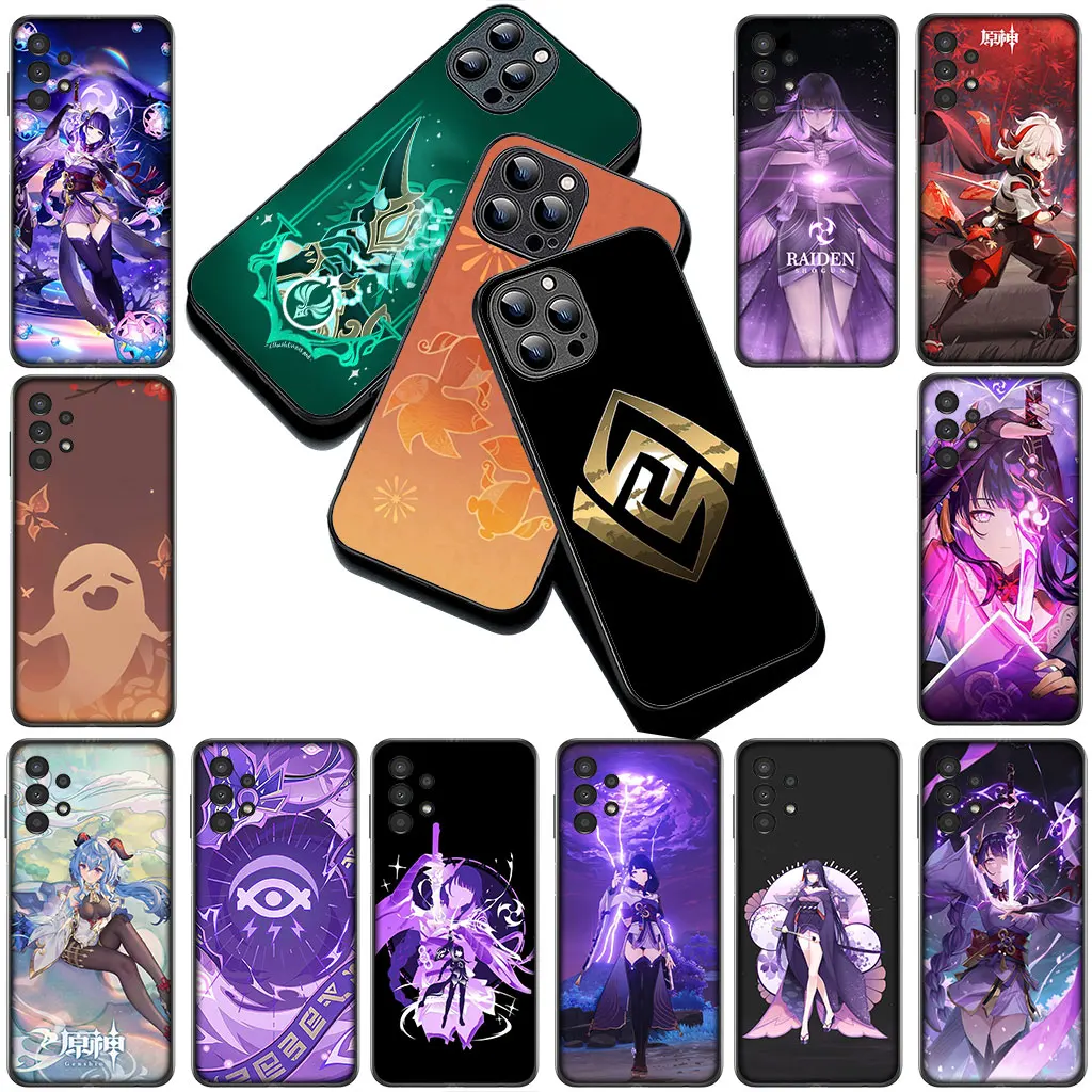 Elegant Raiden Shogun Phone Cover - Soft Protective Case with Genshin Impact Design