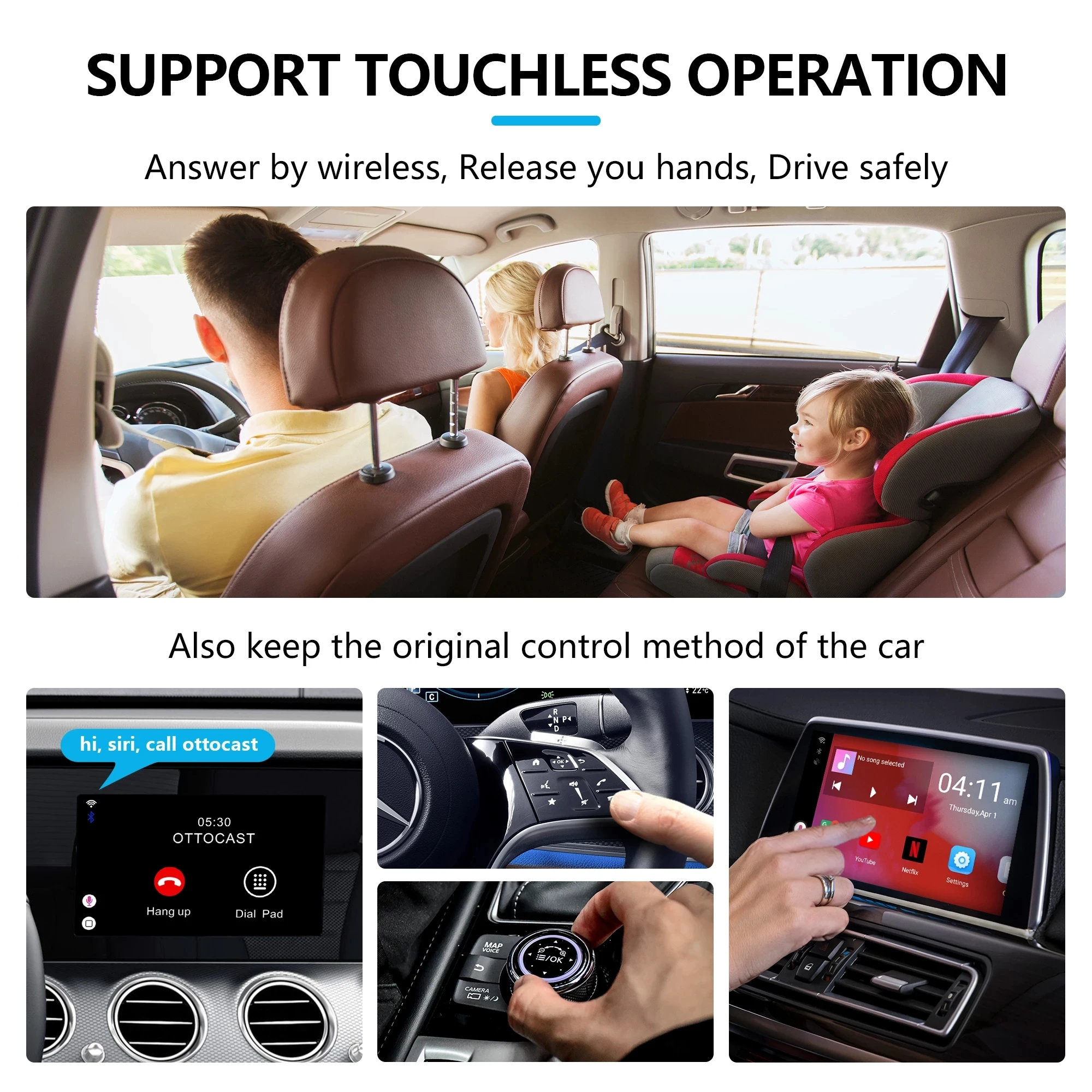 Universal Wireless CarPlay Remote Steering Wheel Controller
