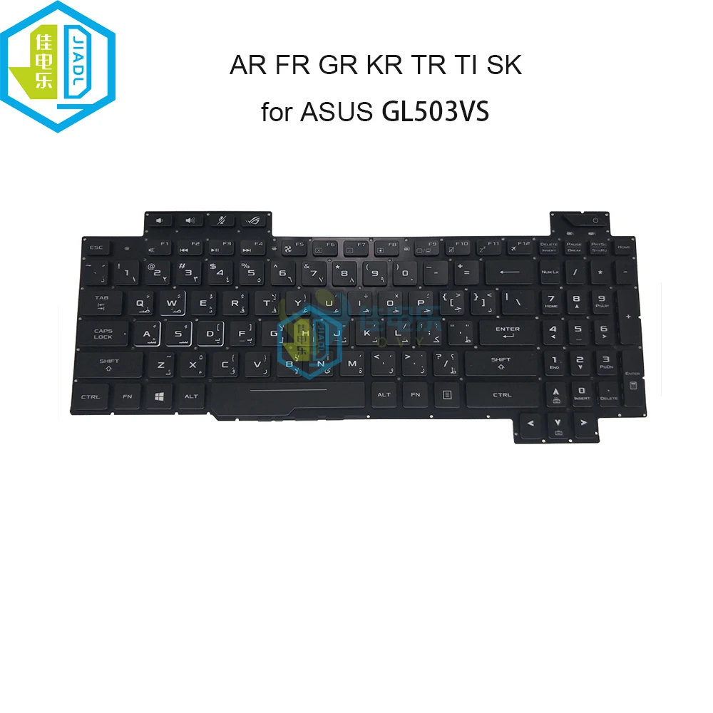 

AR TR KR FR GR SK TI Gaming Laptop Backlit Keyboard For Asus ROG Strix GL503 GL503VS GL503V PC Backlight Keyboards Black Keycaps