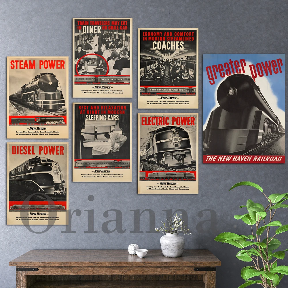 

Vintage Train Travel Poster| Vintage Wall Art Print| Canvas Print Wall Decor|Living Room Cuadros Home Decor Painting Gift