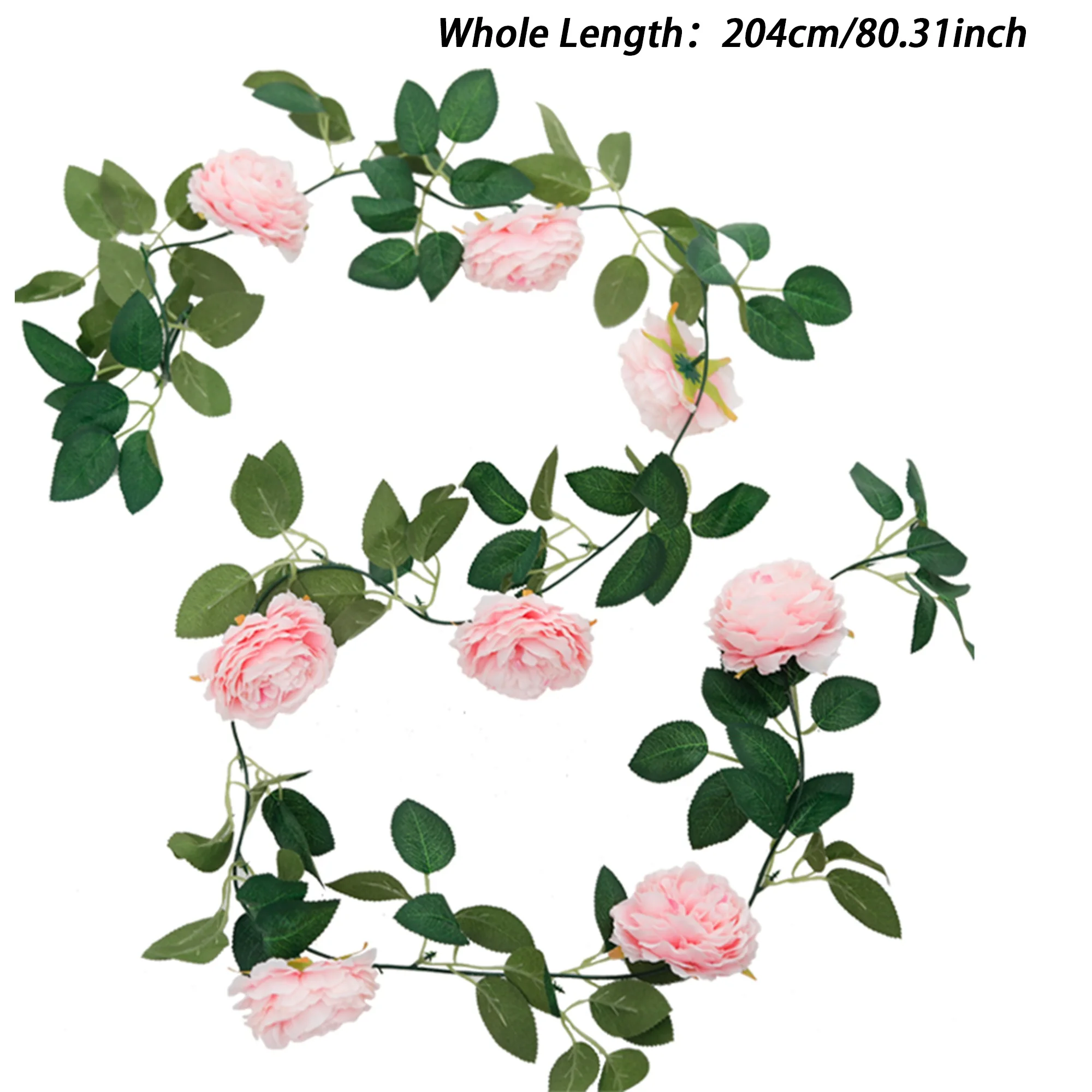 204CM Luxus Große Pfingstrose Künstliche Blume Seide Leinwand Hause Garten Wand Dekoration Grün Hochzeit Party Weihnachten Girlande – Detail 2