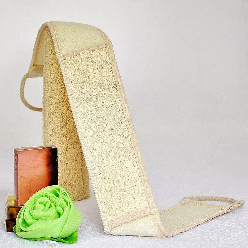 Bath Brush Massage Cleaning Bath Exfoliating Linen Back Strap Bath Shower Tool Body Scrubber Natural Loofah Shower Tool 3