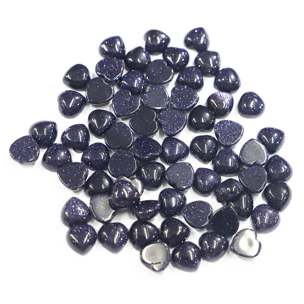 10x10MM High Quality Natural Rings Surface Cabochons Heart Shaped Love Face Naked Stone Charms DIY Beads Earrings Jewelry 50Pcs