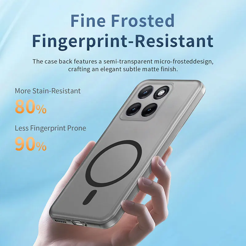 Luxury Matte Soft TPU Magnetic Back Cover Anti-Drop Phone Case